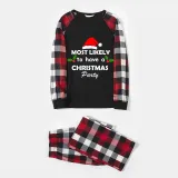 Christmas Matching Family Pajamas Christmas Hat With Various Words Red Pajamas Set