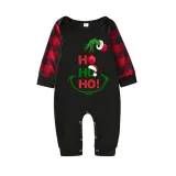 Christmas Matching Family Pajamas Elf Ho Ho Ho Black Pajamas Set