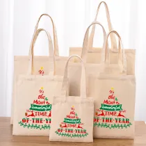 Christmas Eco Friendly It's The Most Wonderful Time Of The Year Handle Canvas Tote Bag