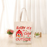 Christmas Eco Friendly Baby It's Cold Outside Handle Canvas Tote Bag