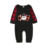 Christmas Matching Family Pajamas Joy Snowman Black Pajamas Set