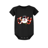 Christmas Matching Family Pajamas Joy Snowman Black Pajamas Set