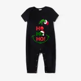 Christmas Matching Family Pajamas Elf Ho Ho Ho Black Pajamas Set