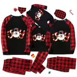 Christmas Matching Family Pajamas Joy Snowman Black Pajamas Set