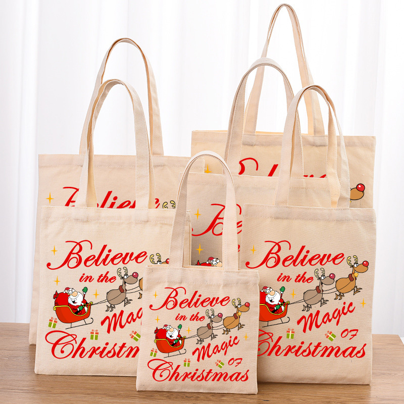 Christmas Eco Friendly Believe In The Magic Of Christmas Handle Canvas Tote Bag