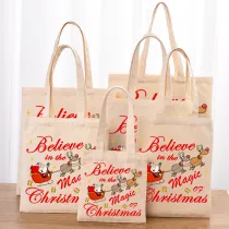 Christmas Eco Friendly Believe In The Magic Of Christmas Handle Canvas Tote Bag