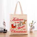 Christmas Eco Friendly Believe In The Magic Of Christmas Handle Canvas Tote Bag