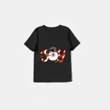 Christmas Matching Family Pajamas Joy Snowman Black Pajamas Set
