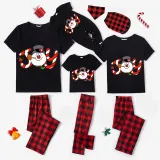 Christmas Matching Family Pajamas Joy Snowman Black Pajamas Set
