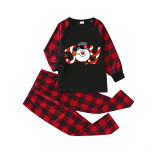 Christmas Matching Family Pajamas Joy Snowman Black Pajamas Set