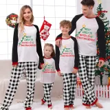 Christmas Matching Family Pajamas Christmas Tree With Various Words White Pajamas Set