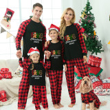2022 Christmas Matching Family Pajamas Exclusive Design Plaids LOVE Christmas Gingerbread Man Black Pajamas Set