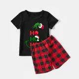 Christmas Matching Family Pajamas Elf Ho Ho Ho Black Pajamas Set