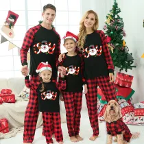 Christmas Matching Family Pajamas Joy Snowman Black Pajamas Set
