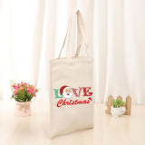 Christmas Eco Friendly Love Santa Claus Handle Canvas Tote Bag