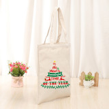 Christmas Eco Friendly It's The Most Wonderful Time Of The Year Handle Canvas Tote Bag