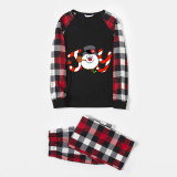 Christmas Matching Family Pajamas Joy Snowman Black And Red Pajamas Set