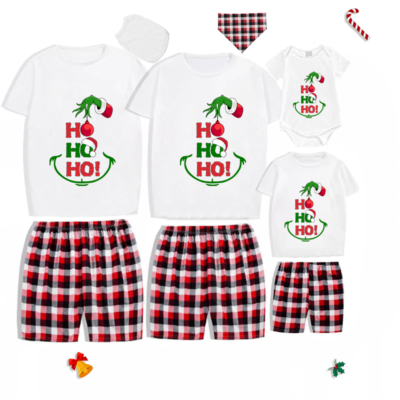 Christmas Matching Family Pajamas Elf Ho Ho Ho Gray Pajamas Set