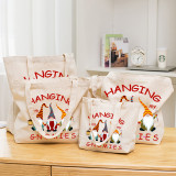 Christmas Eco Friendly Hanging With My Gnomies Handle Canvas Tote Bag