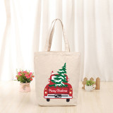 Christmas Eco Friendly Car With Christmas Tree Handle Canvas Tote Bag
