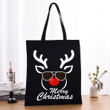 Christmas Eco Friendly Deer Handle Canvas Tote Bag