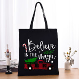 Christmas Eco Friendly Antler ChristmBelieve In The Magic Handle Canvas Tote Bag