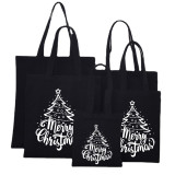 Christmas Eco Friendly Star Christmas Tree Beige Handle Canvas Tote Bag