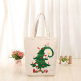 Christmas Eco Friendly Christmas Tree With Gifts Handle Canvas Tote Bag