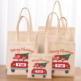 Christmas Eco Friendly Y'all Gnomies Car Beige Handle Canvas Tote Bag