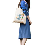 Christmas Eco Friendly Merry Christmas & Happy New Year Handle Canvas Tote Bag