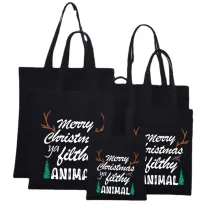 Christmas Eco Friendly Merry Christmas Ya Filthy Animal Handle Canvas Tote Bag