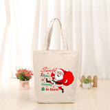 Christmas Eco Friendly Santa Claus Is Coming To Town Handle Canvas Tote Bag