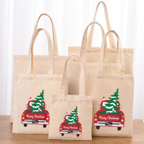 Christmas Eco Friendly Car With Christmas Tree Handle Canvas Tote Bag