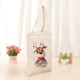 Christmas Eco Friendly Snowflake Cherry Deer Handle Canvas Tote Bag