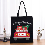 Christmas Eco Friendly Y'all Gnomies Car Beige Handle Canvas Tote Bag
