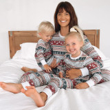Christmas Family Matching Pajamas Red Green Seamless Deer Tree Pattern Pajamas Set