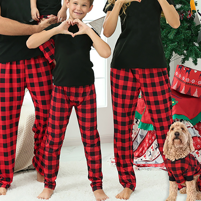 Family Matching Christmas Red Plaids Christmas Pajamas Pant