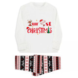 Christmas Matching Family Pajamas Our First Christmas Seamless Reindeer White Pajamas Set