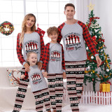 icusromiz Christmas Matching Family Pajamas It's The Most Wonderful Time Year Trees Seamless Reindeer White Pajamas Set