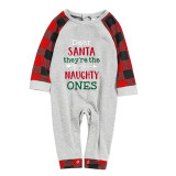 Christmas Matching Family Pajamas Dear Santa They Are The Naughty Ones Seamless Reindeer White Pajamas Set