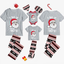 Christmas Matching Family Pajamas I Do It For The Ho's Santa Seamless Reindeer Gray Pajamas Set