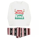 Christmas Matching Family Pajamas Merry Christmas Ya Filthy Animal Seamless Reindeer White Pajamas Set