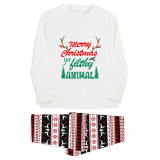 Christmas Matching Family Pajamas Merry Christmas Ya Filthy Animal Seamless Reindeer White Pajamas Set