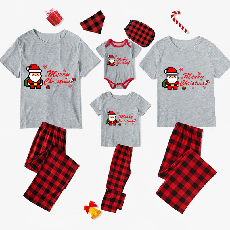 2022 Christmas Matching Family Pajamas Proud Member Of The Naughty List Gray Pajamas Set