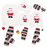 Christmas Matching Family Pajamas Santa Claus Seamless Reindeer White Pajamas Set