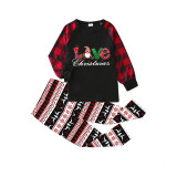 Christmas Matching Family Pajamas Love Gnome Seamless Reindeer Black Pajamas Set