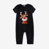 Christmas Matching Family Pajamas Smile Deer Seamless Reindeer Gray Pajamas Set