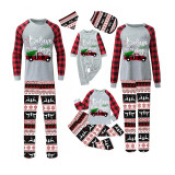 Christmas Matching Family Pajamas Believe In The Magic Truck Seamless Reindeer Gray Pajamas Set