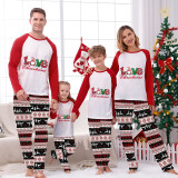 Christmas Matching Family Pajamas Love Gnome Seamless Reindeer White Pajamas Set