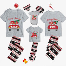 Christmas Matching Family Pajamas Gnomies Your Are All Merry Christmas Seamless Reindeer Gray Pajamas Set